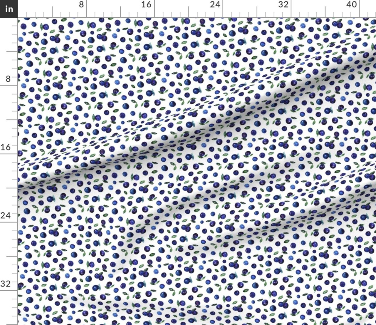 Various Fabrics by the Yard or Fat Quarter Watercolor Blueberries Berry Blueberry Fruit Nature Custom Printed Fabric by Spoonflower